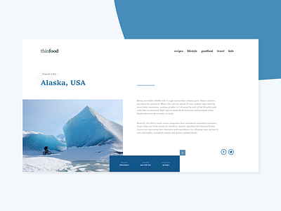 Blog Concept - Alaska Travel Adventures adventure alaska blog design layout nature page travel ui uiux web webdesign