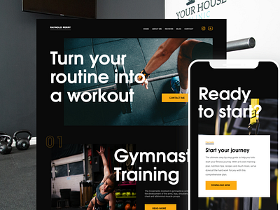 Personal Fitness/Gym Trainer - Homepage Design design fitness gym homepage landingpage mobile responsive trainer training ui uiux web webpage website design