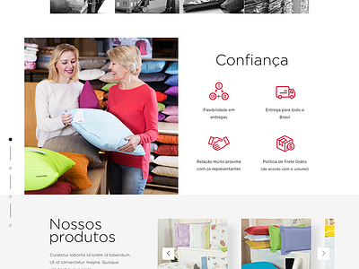 Fox Confecções business interface one page textil website