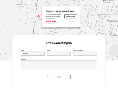 Contact Page - Itaipu Transformadores commercial contact contact page form map