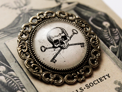 The Skulls Society Metal Pin Brooch brooch dark goth key logo metal occult pin sign skull skulls society