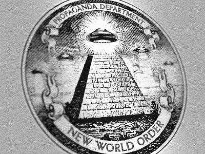 New World Order aliens america american dollar flying illuminati propaganda saucer sign stamp ufo us