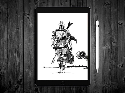 Mando 01 procreate sketch the mandalorian