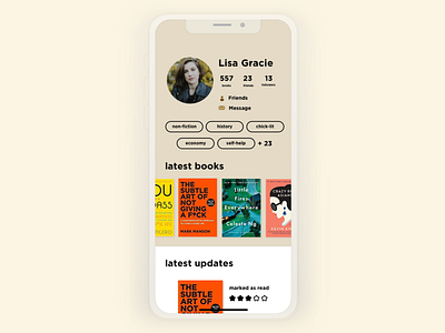 Daily UI #006 | User Profile | Goodreads app books daily 100 challenge daily100 dailyui dailyui006 goodreads profile ui user profile