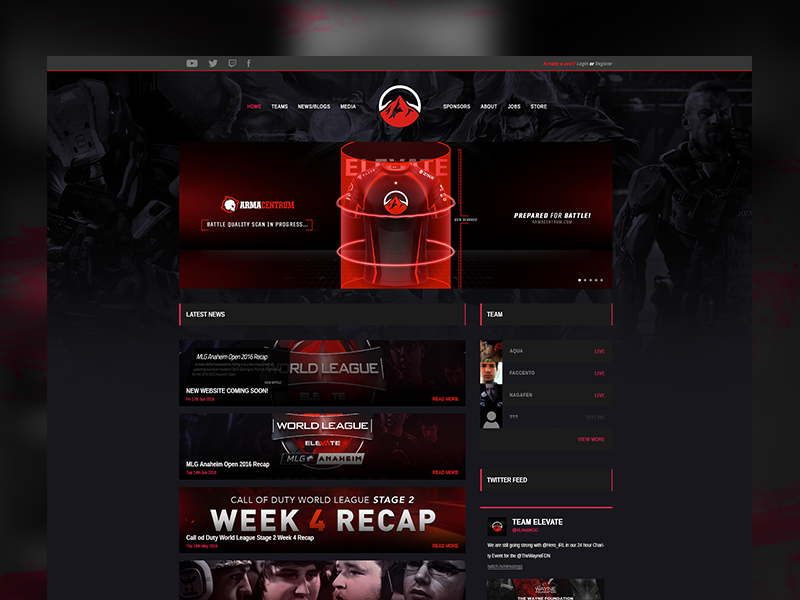 Elevate Gaming Homepage by DrippinDigital on Dribbble