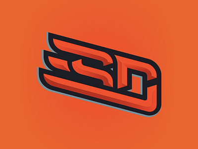 SD + Wings Logo Design apparel brand branding clothing esports game gaming identity logo logotype organization sports