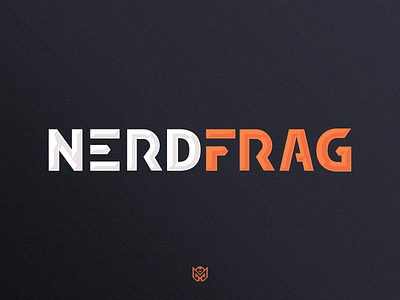 NerdFrag Lettermark badge bomb brand branding esports frag game gaming grenade identity lettermark logo logotype nerd sports text logo typography