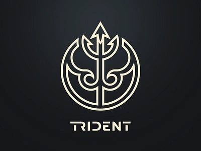 Trident brand branding design icon identity logo logotype ocean trident up water waves