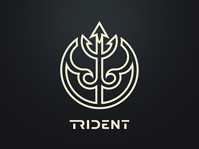 Trident brand branding design icon identity logo logotype ocean trident up water waves