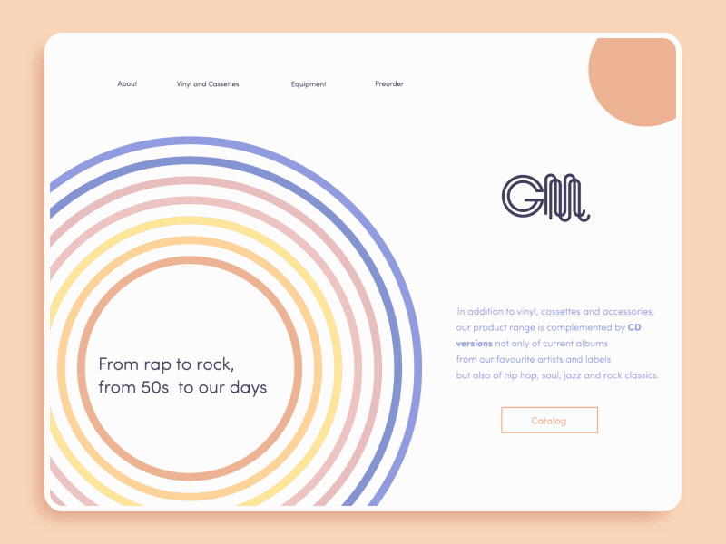 Landing Page-Music Shop animation branding colors design landing minimal ui ux web design website