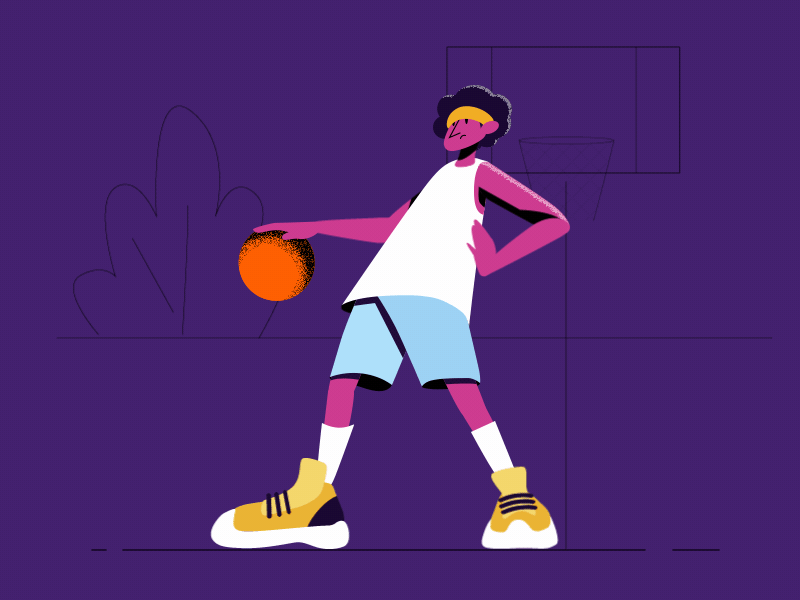 Basketball player animation basketball boy character game illustration player sport street game vector