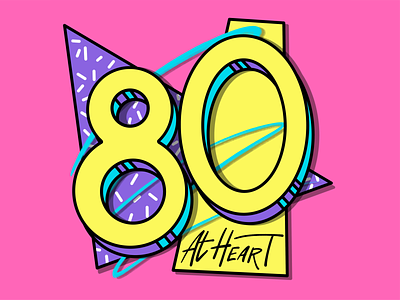80 at Heart 1980s 80s illustration procreate typography design