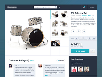 E-commerce Redesign clean design e-commerce gallery music responsive ui web