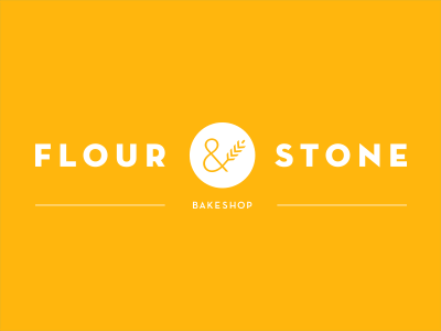 Flour and Stone Logo bakery bakeshop baking branding flour identity logo stone wheat