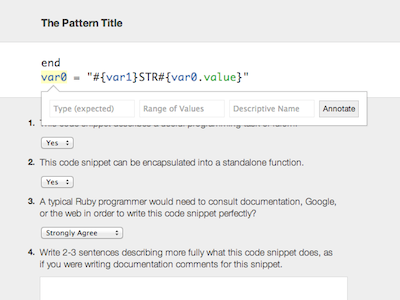 More Code Snippet Annotations annotation code data collection ide patterns