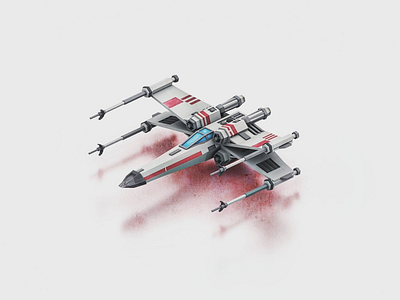 Low Poly X Wing 3d fanart film lowpoly scifi space spaceship starwars xwing