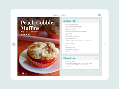 Daily UI 040 Recipe daily ui ipad recipe uiux