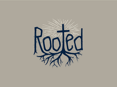 Rooted custom typography graphic design hand lettering roots