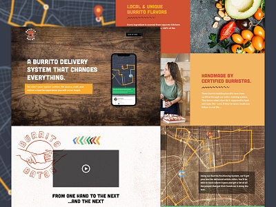 Burrito Baton Website april fools burrito delivery design food fresh handmade landing page logo texture website