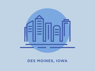 Des Moines Skyline city des moines hawkeyes illustration iowa line art midwest places skyline urban vector