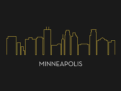 Minneapolis Skyline illustration line minneapolis minnesota skyline work