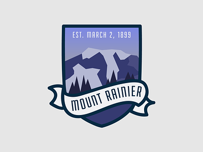 Mount Rainier National Park Badge illustration mount rainier mountains national parks