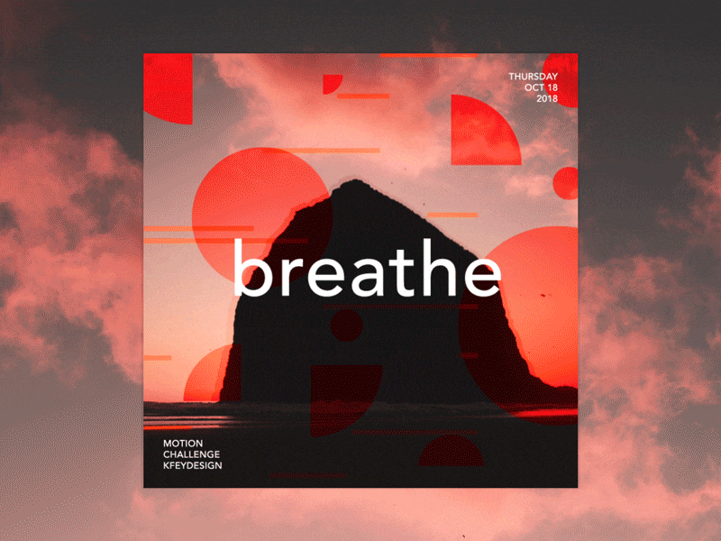 "Breathe" [Music in Motion 1/12] after affects design challenge gradient motion graphic music typography