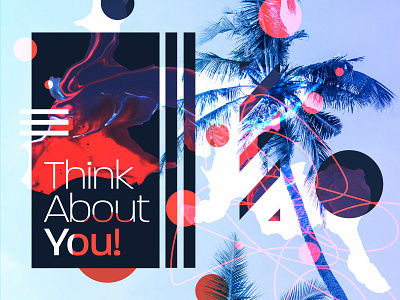 Kygo - Think About You design gradient kygo music music art palm tree song tropical typography