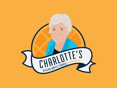 Charlotte's Branding [Illustration] badge badge logo branding food truck grandma illustraion logo retail waffle waffles
