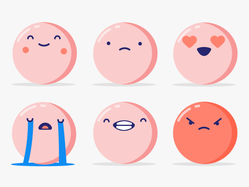 Bubblegum Emojis bubblegum emoji emojis flat emoji happy face sad face