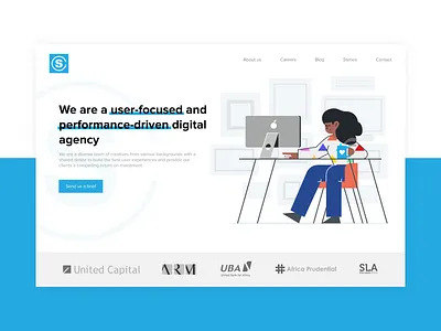 Agency landing page front end illustration landing page design visual design