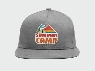 Saddleback Kids Summer Camp Logo camping embroidery hat logo logo design mountains summer summer camp tent trees