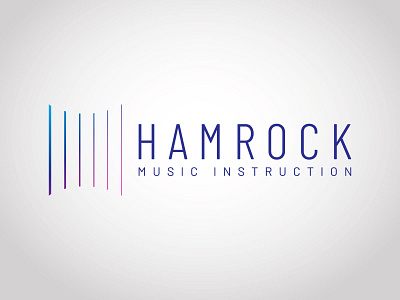 Hamrock Music Instruction condensed font gradient guitar guitar lessons logo logo design music music lessons