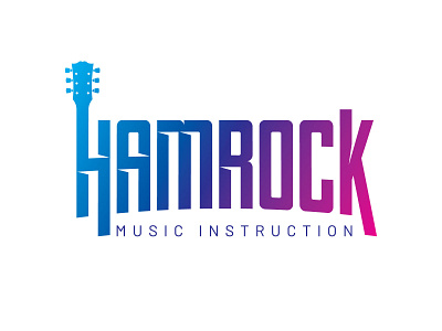 Hamrock Music Instruction custom type gradient guitar guitar lessons les paul lettering logo logo design music