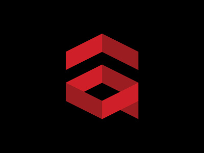 AQ Isometric Icon a als black icon isometric logo q red