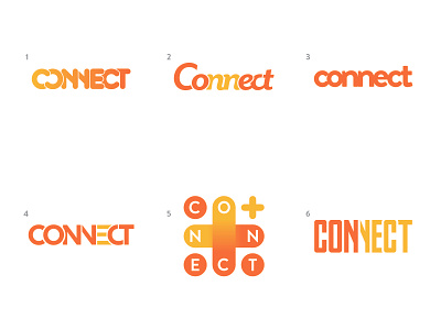 Connect Logo Type connect connected logo logo design orange wordmark