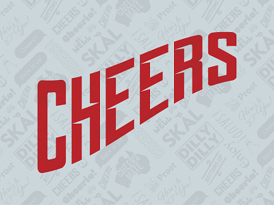Cheers cheers holidays lettering new year pattern toast words