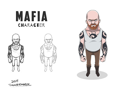Mafia cartoon character concept photoshop