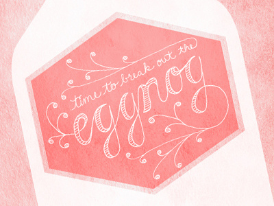 Time to Break Out the Eggnog hand lettering holiday party invitation minted
