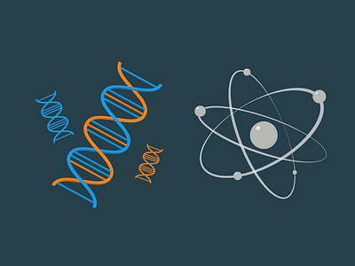 DNAs and Atoms illustation vector