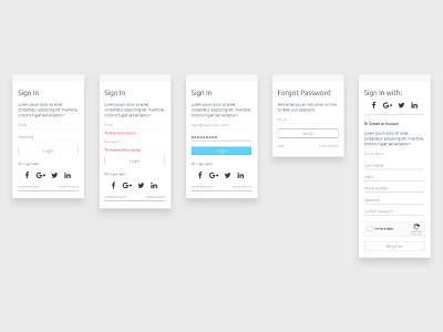 Login Ui Process Concpet login mobile social login ui