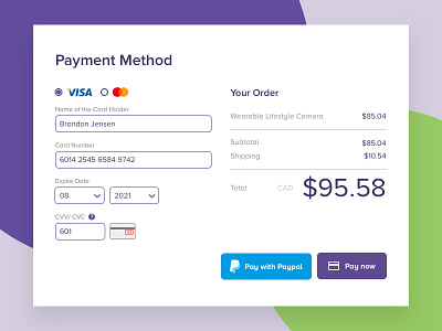 Credit Card Checkout checkout daily ui 001 dailyui pantone 18 3838 ultra violet ui visual