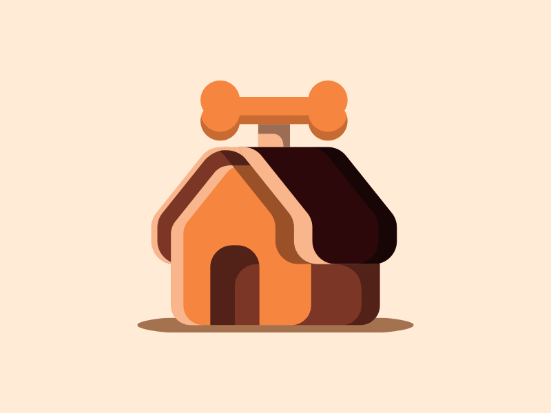 Dog houses 3 ways. bone dog dog house doghouse graphic design house icon illustration vector