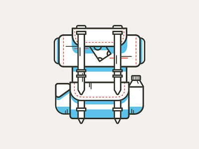 Travel Bag backpack bag bottle design hiking icon travel vector