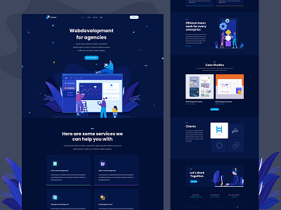 Digital agency landing page agency branding business character colorful concept corporate creative creative design digital illustraion landing page minimal startup typography ui ux webdesign website