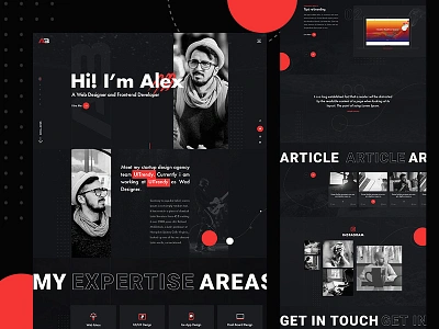 Personal Resume & Portfolio Website Design black clean cv design landing page design modern personal portfolio personal resume typogaphy ui ux vcard design webdesign website design