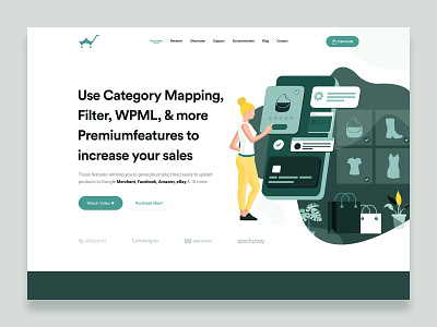 Creative Product Landing Page Header clean creative ecommerce illustration landingpage product service typography ui ux web website
