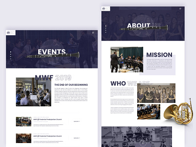 About Us & Event page design