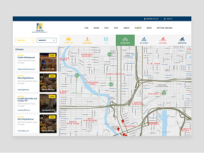 Tampa Downtown Partnership - Map booking clean directory flat listing directory ui ux web