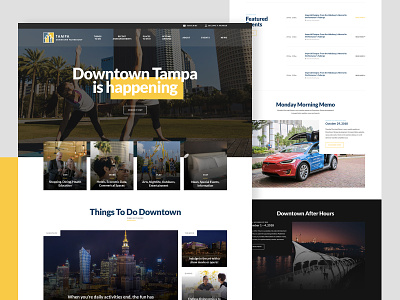 Tampa downtown partnership brand design clean directory event partnership site typography